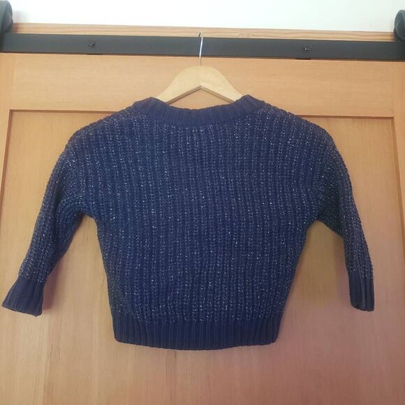 Hanna Andersson Navy Blue Sparkle V-Neck Cardigan Size 3 - Picture 6 of 6